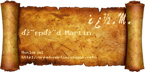 Árpád Martin névjegykártya