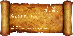 Árpád Martin névjegykártya